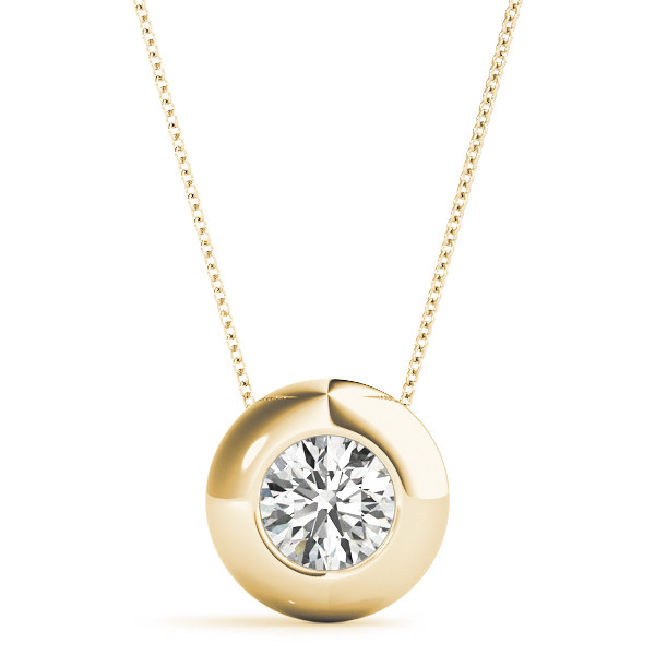 0.1 Ct Lab-Created Diamond Round Cut Reynilda  Solitaire Pendant Necklaces in Silver 925