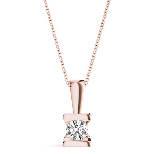 0.1 Ct Lab-Created Diamond Round Cut Ricela  Solitaire Pendant Necklaces