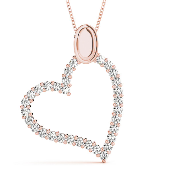 0.5 Ct Lab-Created Diamond Round Cut Reina Heart Necklaces in Silver 925