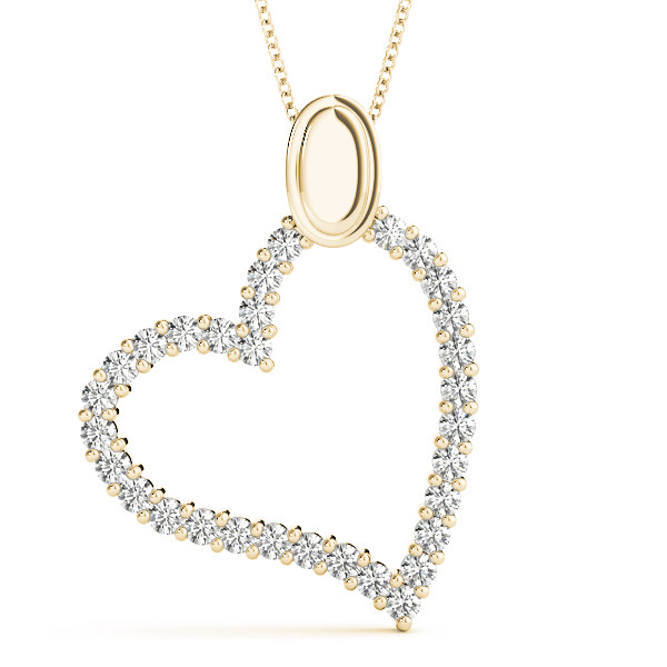 0.5 Ct Lab-Created Diamond Round Cut Reina Heart Necklaces in Silver 925