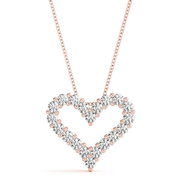 0.2 Ct Lab-Created Diamond Round Cut Sonica Heart Necklaces in Silver 925