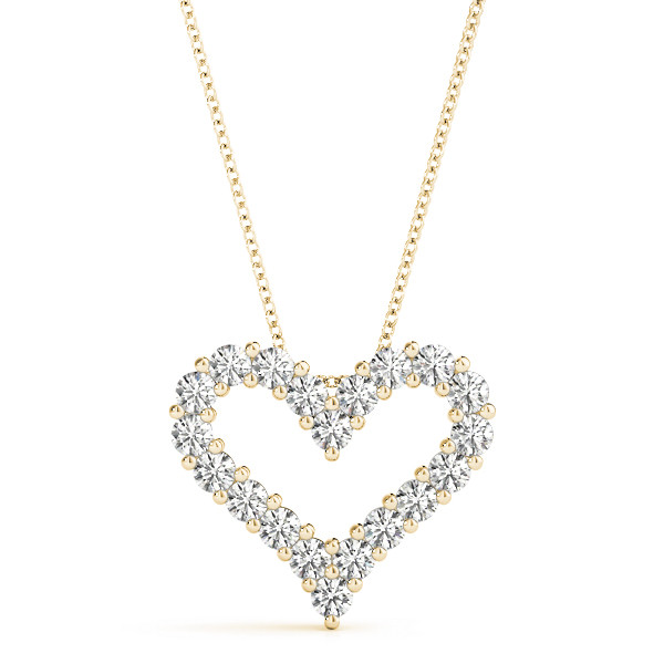 0.2 Ct Lab-Created Diamond Round Cut Sonica Heart Necklaces in Silver 925
