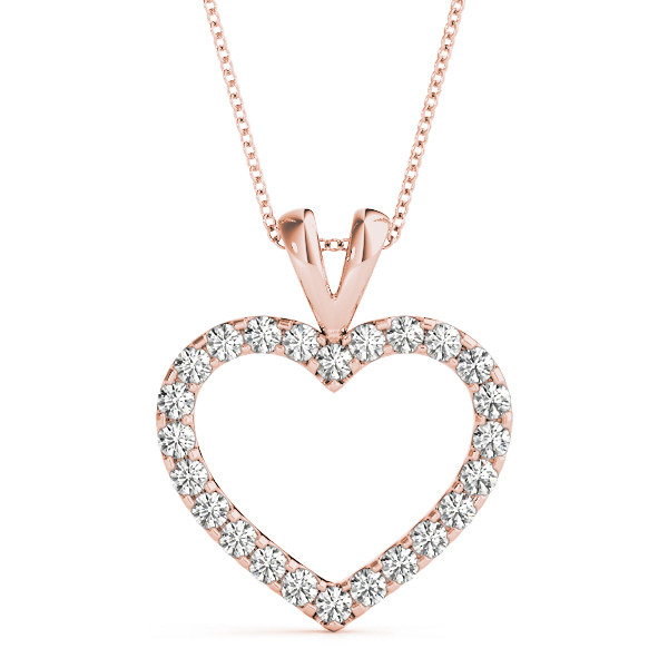 0.25 Ct Lab-Created Diamond Round Cut Salina  Heart Necklaces in Silver 925