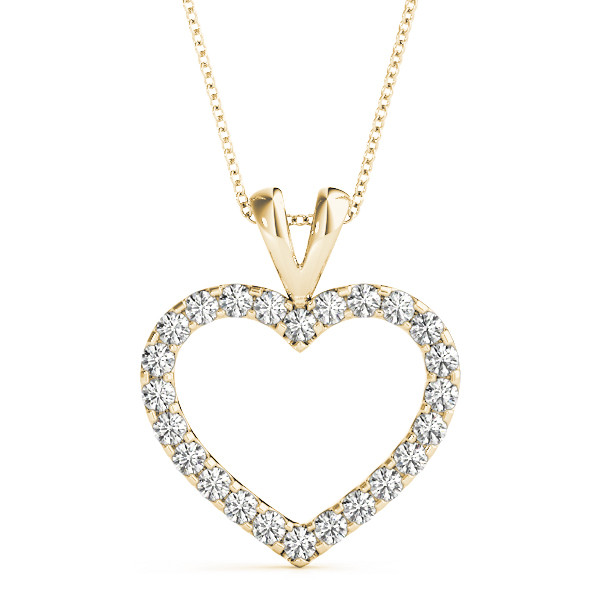 0.25 Ct Lab-Created Diamond Round Cut Salina  Heart Necklaces in Silver 925
