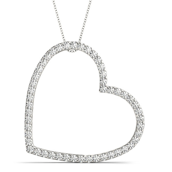0.2 Ct Lab-Created Diamond Round Cut Tresha  Heart Necklaces in Silver 925