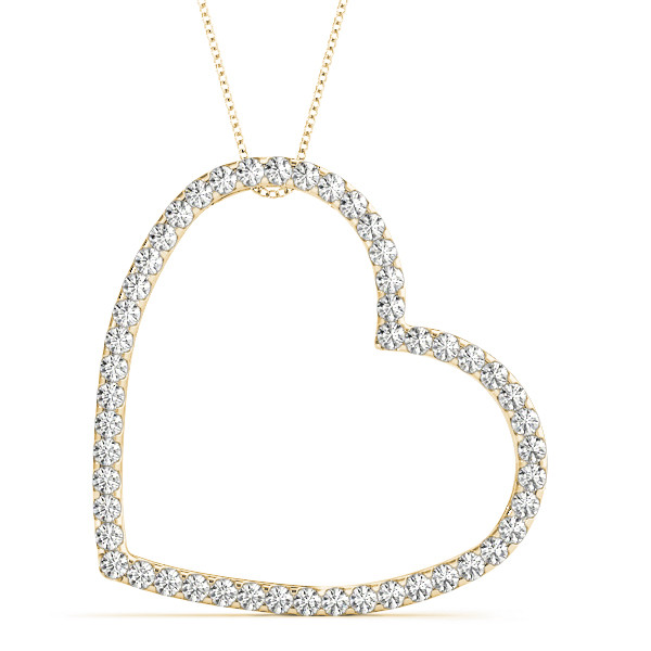 0.2 Ct Lab-Created Diamond Round Cut Tresha  Heart Necklaces in Silver 925