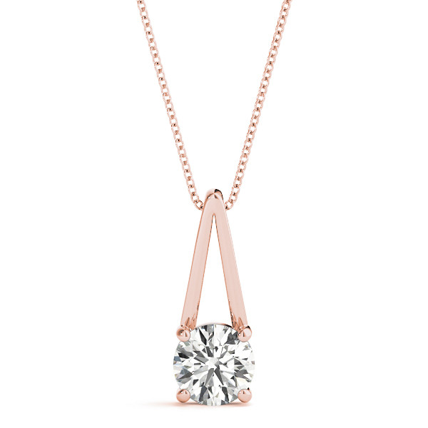 0.1 Ct Lab-Created Diamond Round Cut Richardine  Solitaire Pendant Necklaces in Silver 925