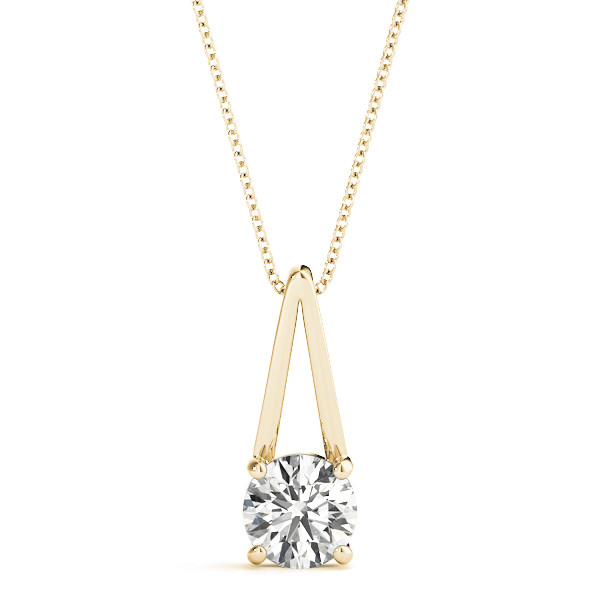 0.1 Ct Lab-Created Diamond Round Cut Richardine  Solitaire Pendant Necklaces in Silver 925