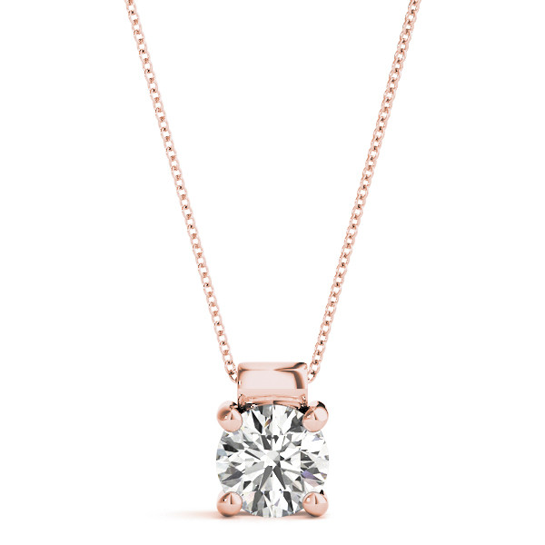 0.1 Ct Natural Diamond Round Cut Richela  Solitaire Pendant Necklaces