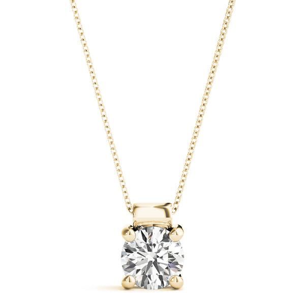 0.1 Ct Natural Diamond Round Cut Richela  Solitaire Pendant Necklaces