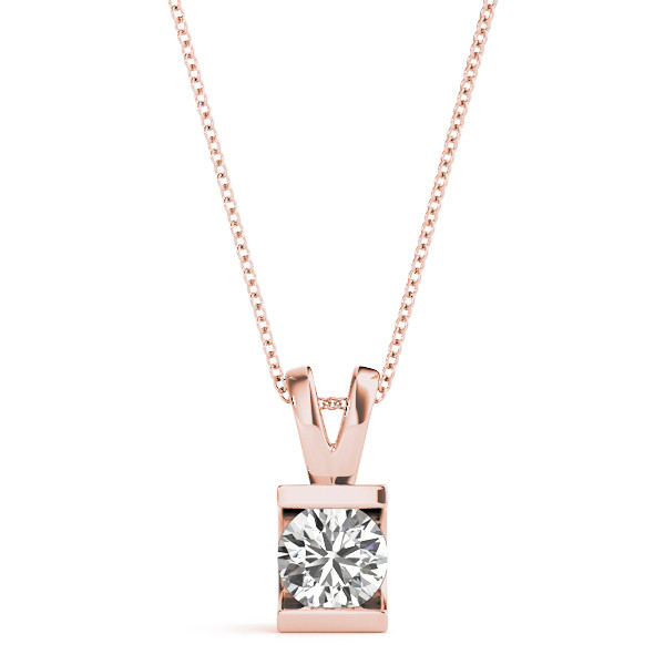 0.1 Ct Natural Diamond Round Cut Tyna Solitaire Pendant Necklaces in Silver 925