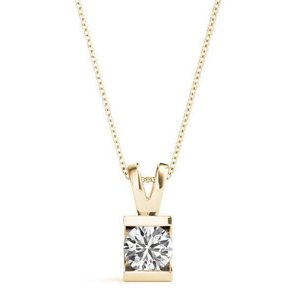 0.1 Ct Natural Diamond Round Cut Tyna Solitaire Pendant Necklaces in Silver 925