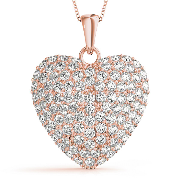 1 Ct Lab-Created Diamond Round Cut Vella Heart Necklaces in Silver 925