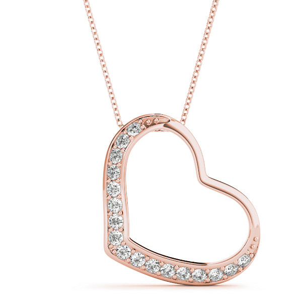 0.2 Ct Lab-Created Diamond Round Cut Jessy Heart Necklaces in Silver 925