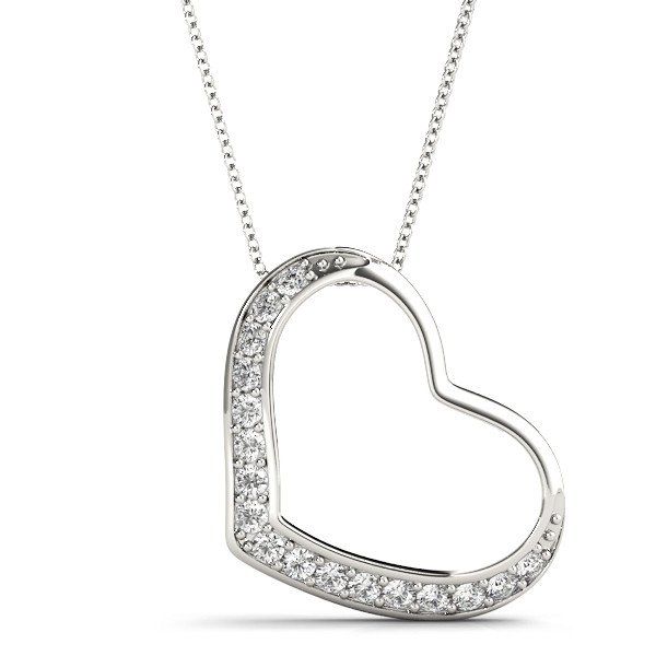 0.2 Ct Lab-Created Diamond Round Cut Jessy Heart Necklaces in Silver 925
