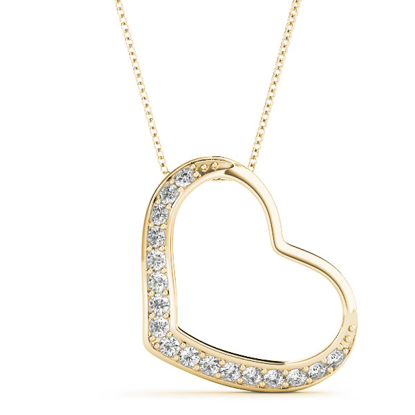 0.2 Ct Lab-Created Diamond Round Cut Jessy Heart Necklaces in Silver 925