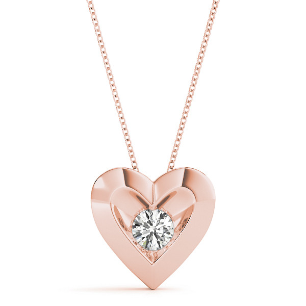 0.1 Ct Natural Diamond Round Cut Richolda  Solitaire Pendant Necklaces in Silver 925