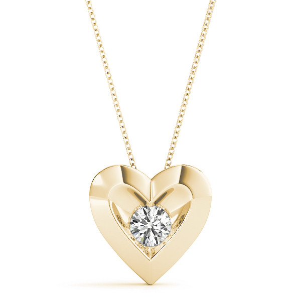 0.1 Ct Natural Diamond Round Cut Richolda  Solitaire Pendant Necklaces in Silver 925