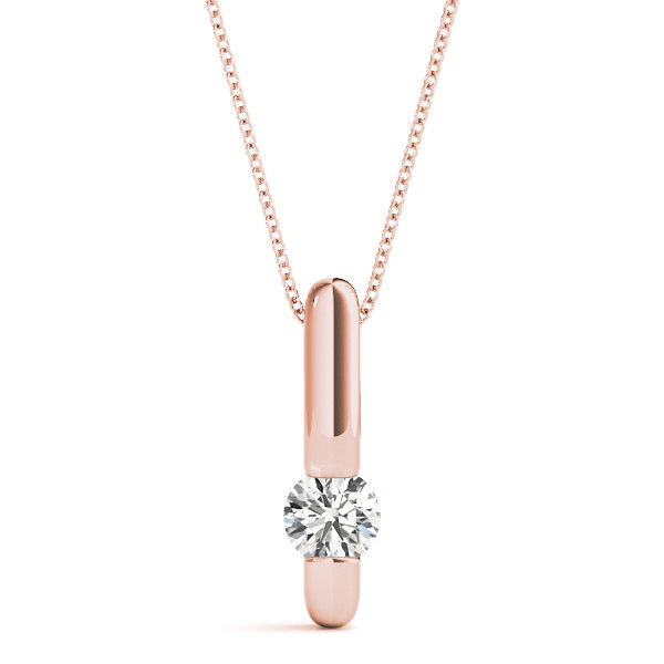 0.1 Ct Natural Diamond Round Cut Ricula  Solitaire Pendant Necklaces in Silver 925