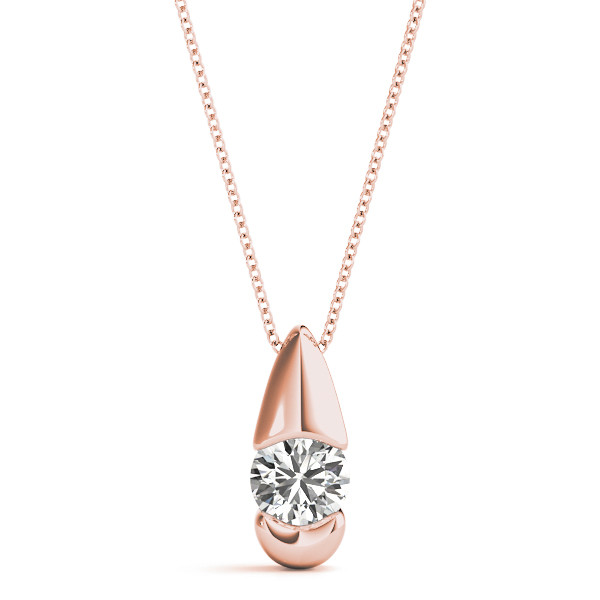 0.1 Ct Natural Diamond Round Cut Rikilde  Solitaire Pendant Necklaces in Silver 925