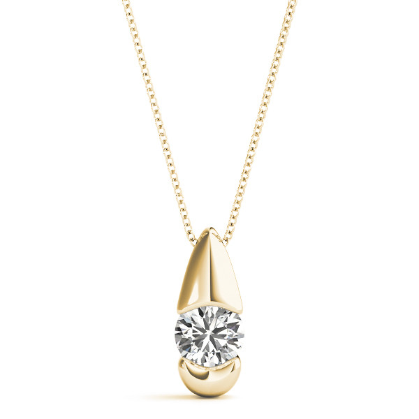 0.1 Ct Natural Diamond Round Cut Rikilde  Solitaire Pendant Necklaces in Silver 925