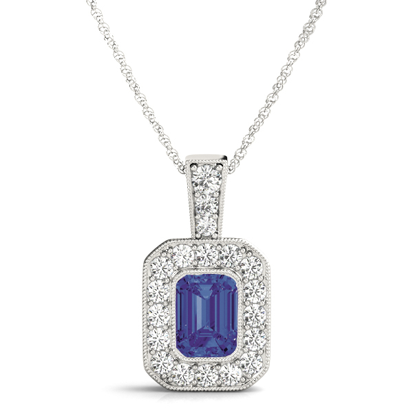 Pariyat Blue Sapphire Bezel Set  Necklace