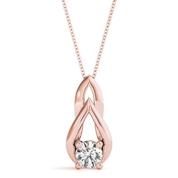 0.1 Ct Lab-Created Diamond Round Cut Rille Solitaire Pendant Necklaces in Silver 925