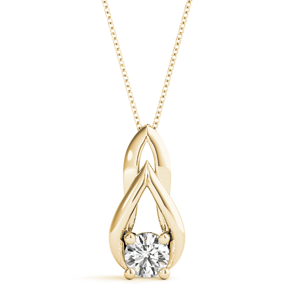 0.1 Ct Lab-Created Diamond Round Cut Rille Solitaire Pendant Necklaces in Silver 925