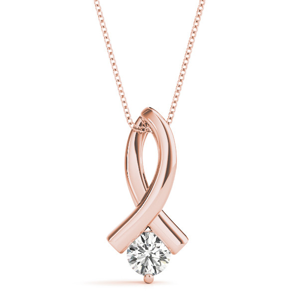 0.1 Ct Natural Diamond Round Cut Rilletta Solitaire Pendant Necklaces in Silver 925