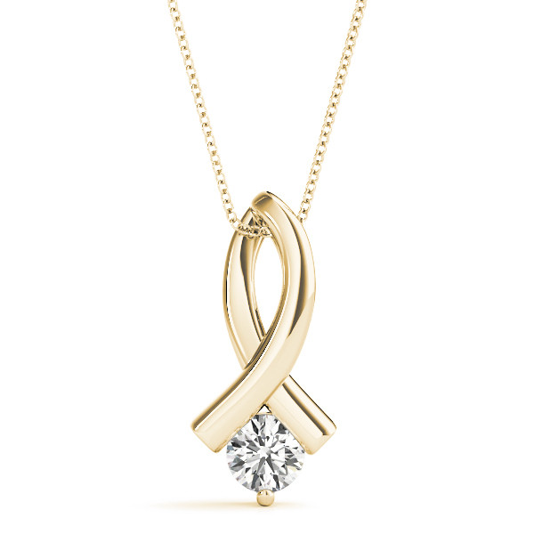 0.1 Ct Natural Diamond Round Cut Rilletta Solitaire Pendant Necklaces in Silver 925