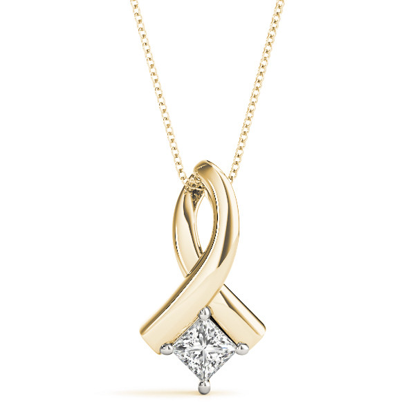 0.1 Ct Natural Diamond Princess Cut Rinselet  Necklaces in Silver 925