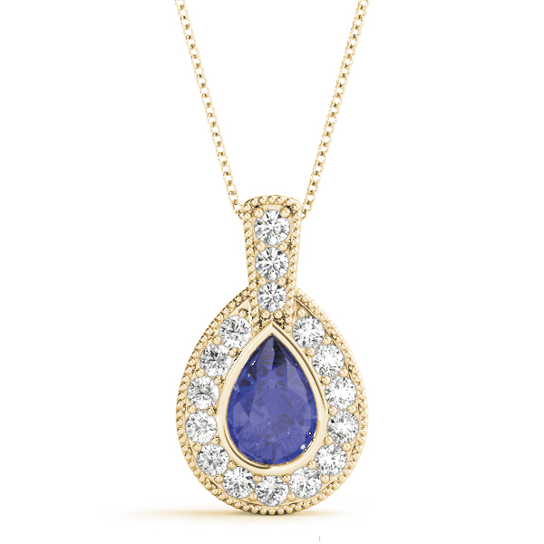 Pramila Blue Sapphire Bezel Set  Necklace