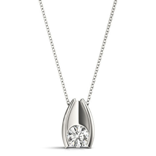 Rionne Natural Diamond Semi Bezel  Necklace