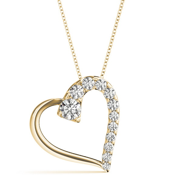 0.25 Ct Lab-Created Diamond Round Cut Saina  Heart Necklaces in Silver 925