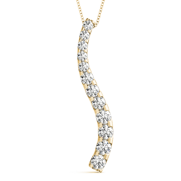 0.16 Ct Lab-Created Diamond Round Cut Byron  Journey Pendants Necklaces in Silver 925