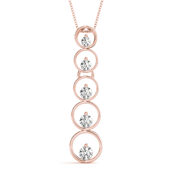 0.23 Ct Lab-Created Diamond Round Cut Heath  Journey Pendants Necklaces in Silver 925