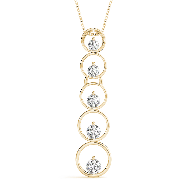 0.23 Ct Lab-Created Diamond Round Cut Heath  Journey Pendants Necklaces in Silver 925