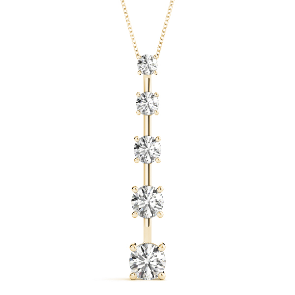 0.24 Ct Lab-Created Diamond Round Cut Thomas Journey Pendants Necklaces in Silver 925