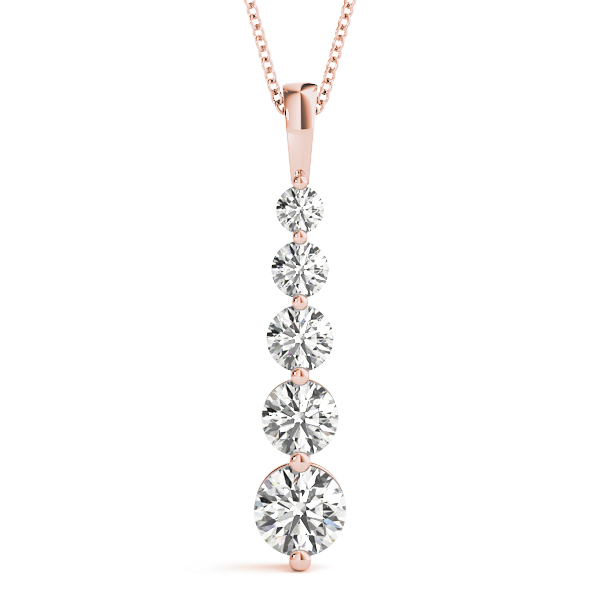 0.11 Ct Natural Diamond Round Cut Carter Journey Pendants Necklaces in Silver 925