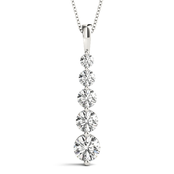 0.11 Ct Natural Diamond Round Cut Carter Journey Pendants Necklaces in Silver 925