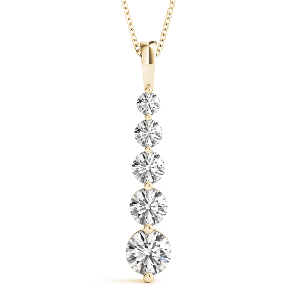 0.11 Ct Natural Diamond Round Cut Carter Journey Pendants Necklaces in Silver 925