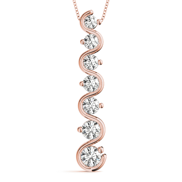 0.25 Ct Lab-Created Diamond Round Cut Waldo  Journey Pendants Necklaces in Silver 925