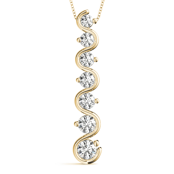 0.25 Ct Lab-Created Diamond Round Cut Waldo  Journey Pendants Necklaces in Silver 925