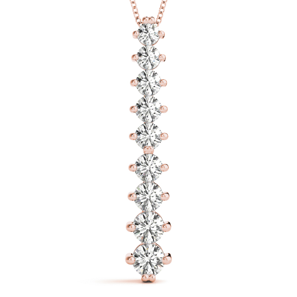0.62 Ct Lab-Created Diamond Round Cut Clyde Journey Pendants Necklaces in Silver 925