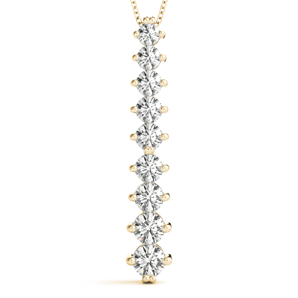 0.62 Ct Lab-Created Diamond Round Cut Clyde Journey Pendants Necklaces in Silver 925