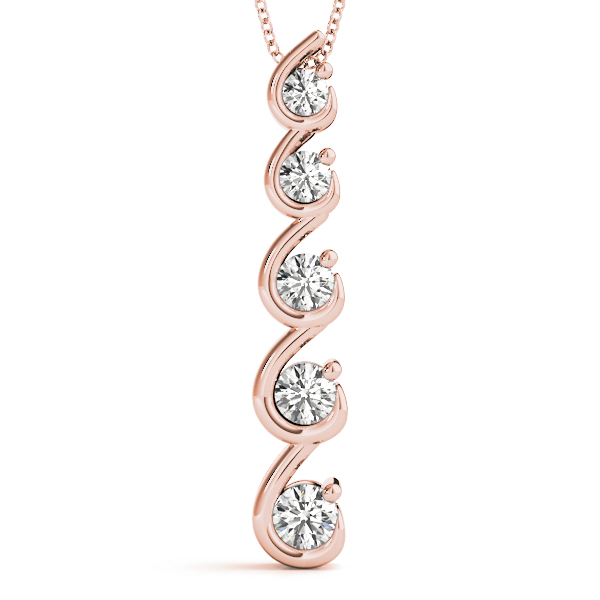 0.24 Ct Natural Diamond Round Cut Wilson Journey Pendants Necklaces in Silver 925