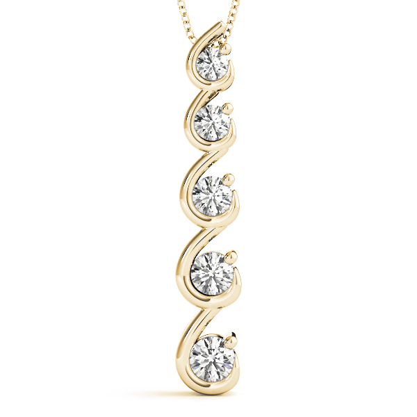 0.24 Ct Natural Diamond Round Cut Wilson Journey Pendants Necklaces in Silver 925