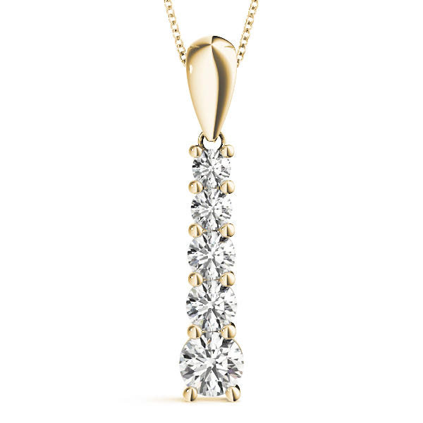 0.24 Ct Natural Diamond Round Cut Zachary Journey Pendants Necklaces in Silver 925