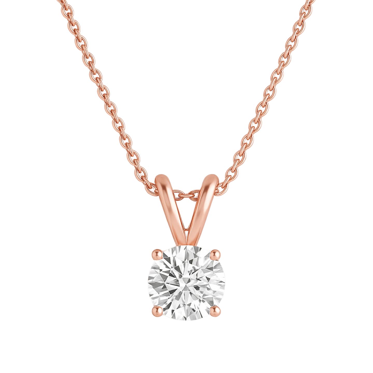 Roase Natural Diamond 4 Prong  Necklace