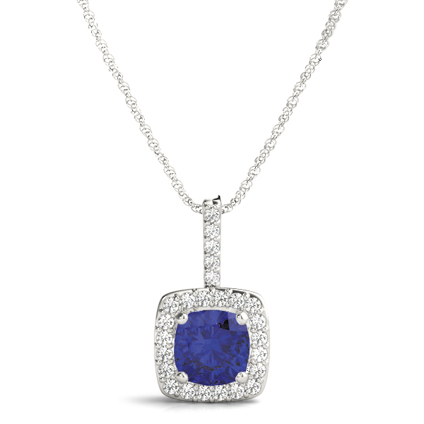 Pramiti Blue Sapphire 4 Prong  Necklace